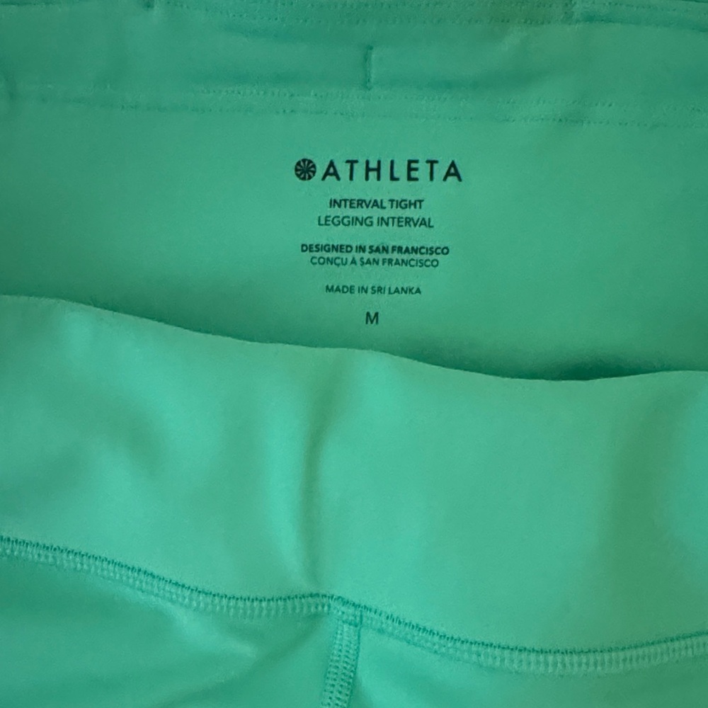 Athleta Vibrant Green Interval Leggings - Picture 2 of 2